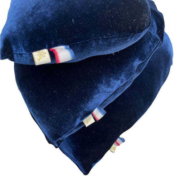 Le Heart Velvet Pillow - Navy