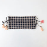 Cotton Face Mask - Gingham_Tassels - Adult size