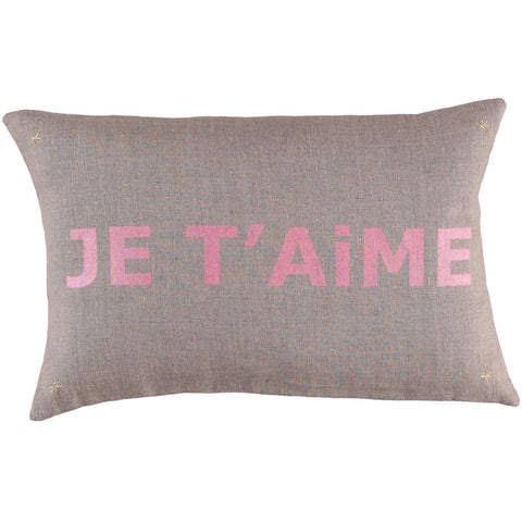 CUSHiON - LETTER - JE T'AiME SHiMMER PiNK ON COCONUT