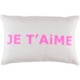 CUSHiON - LETTER - JE T'AiME PiNK ON MiLKY WHiTE