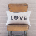 CUSHiON - LETTER - LOVE GRAY ON MiLKY WHiTE