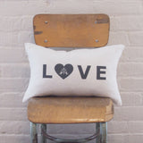 CUSHiON - LETTER - LOVE GRAY ON MiLKY WHiTE