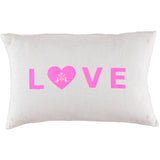 CUSHiON - LETTER - LOVE PiNK ON MiLKY WHiTE