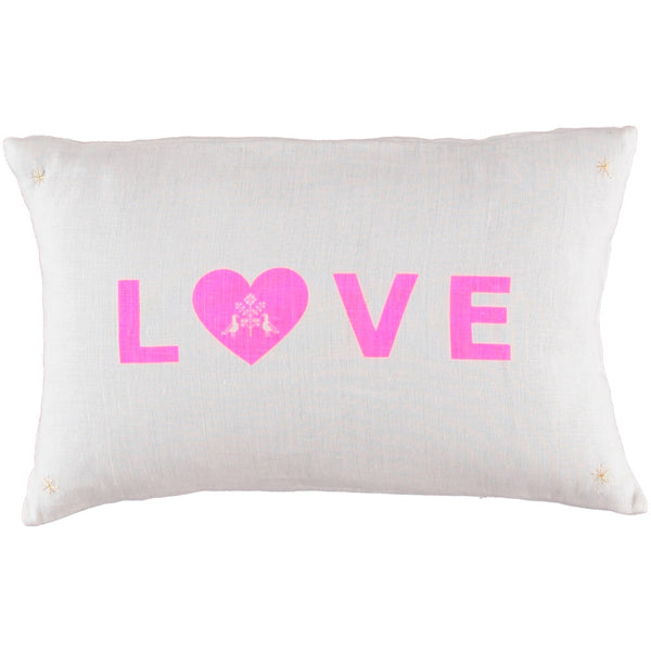 CUSHiON - LETTER - LOVE PiNK ON MiLKY WHiTE