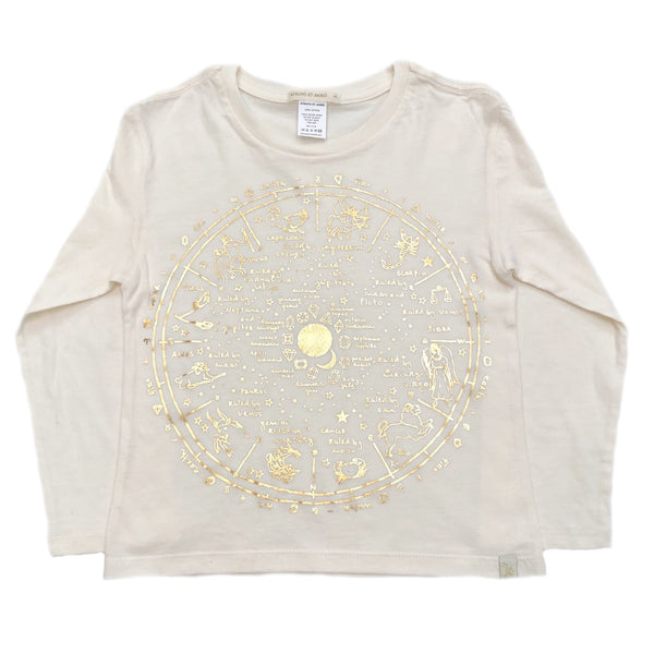 23 The Wheel Of Life in Lara Long Sleeve Tee in Natural-Gold Foil man