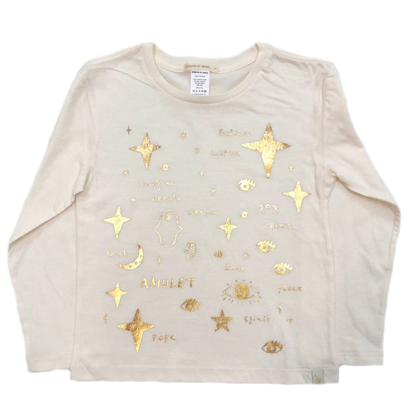 23 Team Amulet in Lara Long Sleeve Tee in Natural - Gold Foil