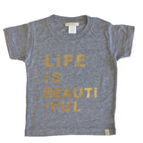 Tri Blend Tee - LiFE iS BEAUTiFUL in Gray