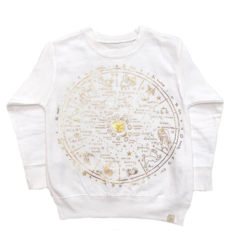 23 The Wheel Of Life Fleece Long Sleeve Pullover in White