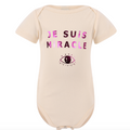 Je suis miracke Organic Onesie in Peach