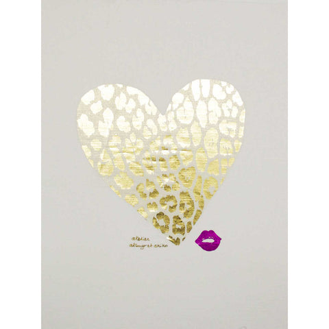 WALL ART - LEO HEART with gold foil print