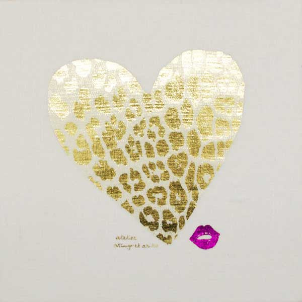 WALL ART - LEO HEART with gold foil print