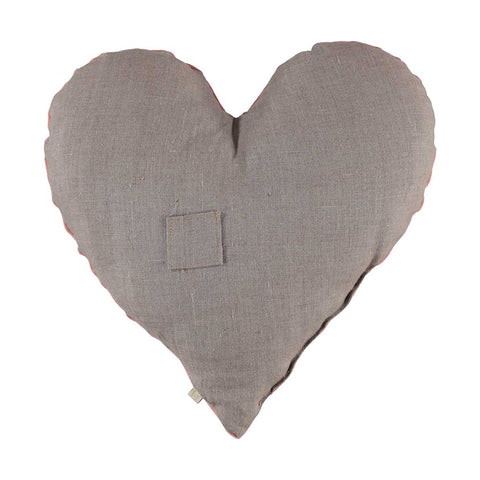 22-Heart Velvet Pillow - Gray