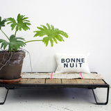 CUSHiON - LETTER - BONNE NUiT GRAY ON MiLKY WHiTE